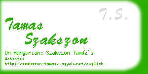 tamas szakszon business card